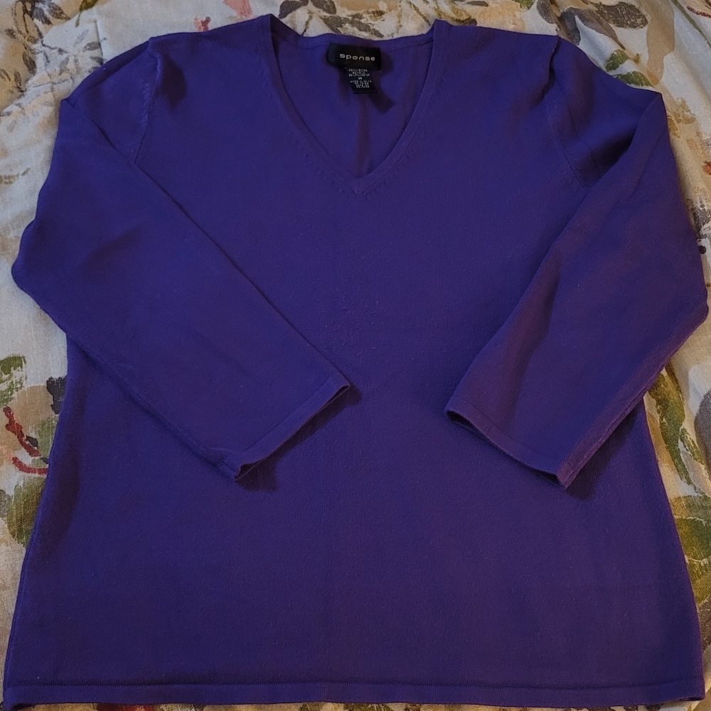 Women's Deep Purple V-Neck Sweater